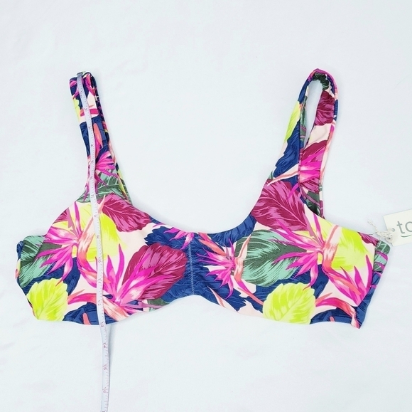 NWT Tori Praver Seafoam Tropical Floral Bralette Bikini Top - Picture 4 of 9